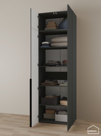 Шкаф с антресолью 800 мм Linnea MHR-2A-2 2450х800х510 (Графит-М 11.1.25) в Урае - uraj.mebel-e96.ru