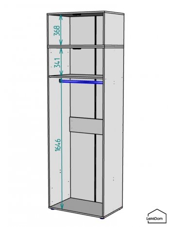 Шкаф с антресолью 800 мм Linnea MHR-2A-1 2450х800х510 (Графит-М 11.1.25) в Урае - uraj.mebel-e96.ru