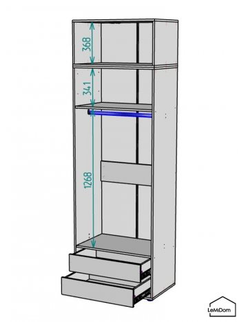 Шкаф с антресолью 800 мм Linnea MHR-2A-3 2450х800х510 (Графит-М 11.1.25) в Урае - uraj.mebel-e96.ru
