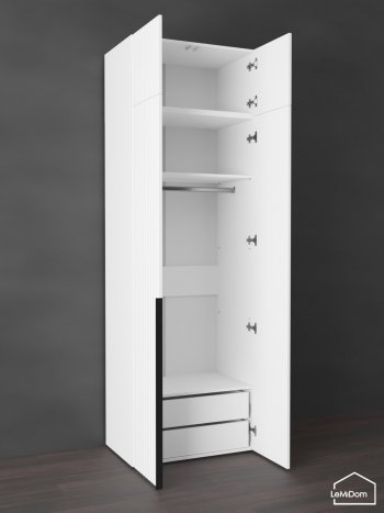 Шкаф с антресолью 800 мм Linnea MHR-2A-3 2450х800х510 (Белый-М 11.1.2) в Урае - uraj.mebel-e96.ru