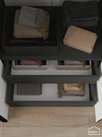 Шкаф с антресолью 800 мм Linnea MHR-2A-3 2450х800х510 (Графит-М 11.1.25) в Урае - uraj.mebel-e96.ru