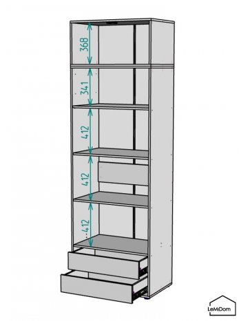 Шкаф с антресолью 800 мм Linnea MHR-2A-4 2450х800х510 (Белый-М 11.1.1) в Урае - uraj.mebel-e96.ru