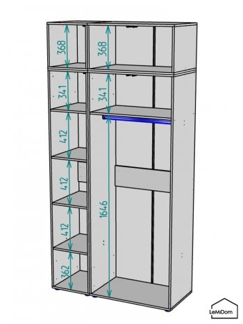 Шкаф с антресолью 1200 мм Linnea MHR-3A-1 2450х1200х510 (ДВ-М 11.1.25) в Урае - uraj.mebel-e96.ru