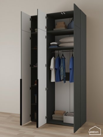 Шкаф с антресолью 1200 мм Linnea MHR-3A-1 2450х1200х510 (Графит-М 11.1.25) в Урае - uraj.mebel-e96.ru