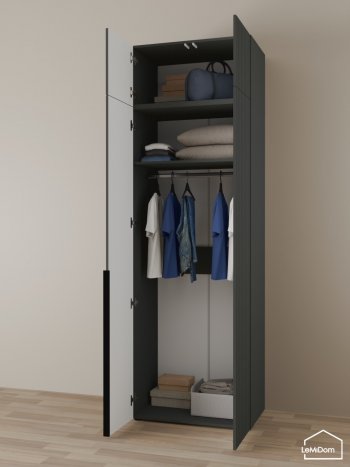 Шкаф с антресолью 800 мм Linnea MHR-2A-1 2450х800х510 (Графит-М 11.1.25) в Урае - uraj.mebel-e96.ru