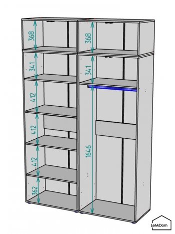 Шкаф с антресолью 1600 мм Linnea MHR-4A-1 2450х1600х510 (Белый-М 11.1.2) в Урае - uraj.mebel-e96.ru
