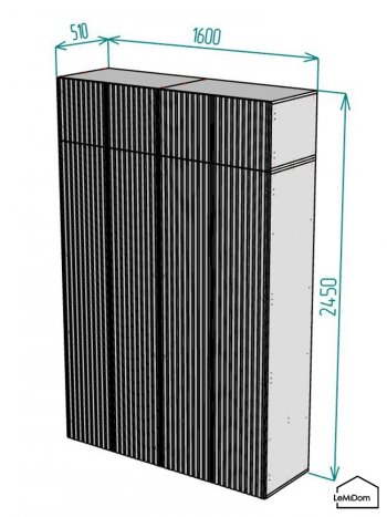 Шкаф с антресолью 1600 мм Linnea MHR-4A-1 2450х1600х510 (Белый-М 11.1.1) в Урае - uraj.mebel-e96.ru