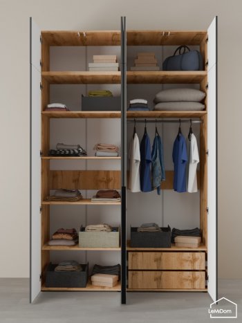 Шкаф с антресолью 1600 мм Linnea MHR-4A-2 2450х1600х510 (ДВ-М 11.1.25) в Урае - uraj.mebel-e96.ru