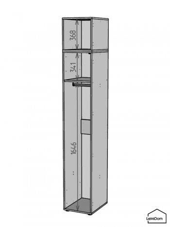 Шкаф с антресолью 400 мм Linnea MHR-1A-1 2450х400х510 (Белый-М 11.1.2) в Урае - uraj.mebel-e96.ru