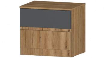 Тумба прикроватная Ленора вотан/Графит (Лин) в Урае - uraj.mebel-e96.ru | фото
