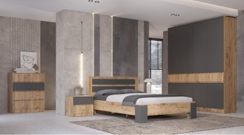Спальный гарнитур Ленора вотан/графит, модульный (Лин) в Урае - uraj.mebel-e96.ru