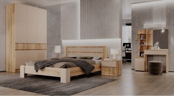 Спальный гарнитур Ленора вотан/кашемир, модульный (Лин) в Урае - uraj.mebel-e96.ru