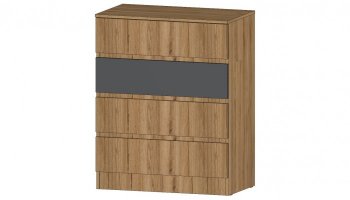 Комод 4 ящика Ленора вотан/Графит (Лин) в Урае - uraj.mebel-e96.ru | фото
