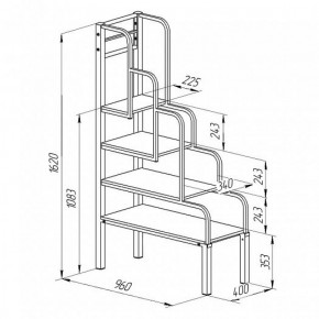 Лестница для металлических кроватей Черный/Венге в Урае - uraj.mebel-e96.ru