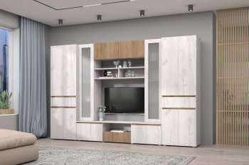 Стенка Лиана комп.2 крафт (Зарон) в Урае - uraj.mebel-e96.ru