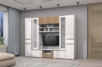 Стенка Лиана комп.3 крафт (Зарон) в Урае - uraj.mebel-e96.ru