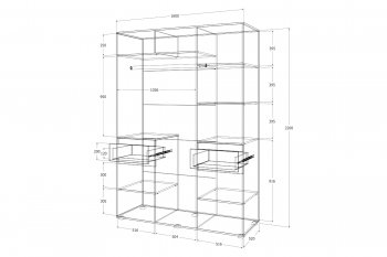 Шкаф 1600 мм Лиана графит (Зарон) в Урае - uraj.mebel-e96.ru