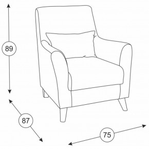 Либерти кресло, ткань ТК 231, ШхГхВ 75х87х89 см. в Урае - uraj.mebel-e96.ru