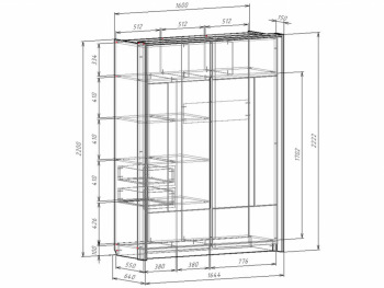 Шкаф-купе 1600 мм Либерти (Росток) в Урае - uraj.mebel-e96.ru