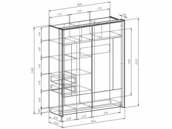 Шкаф-купе 1800 мм Либерти (Росток) в Урае - uraj.mebel-e96.ru