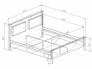 Кровать Либерти 1600/1800 мм с плитой 22 (Росток) в Урае - uraj.mebel-e96.ru