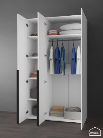 Шкаф Linnea MHR-3-1 2050х1200х510 (Белый-М 11.1.1) в Урае - uraj.mebel-e96.ru