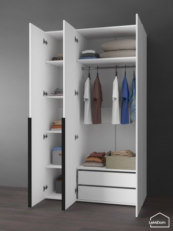 Шкаф Linnea MHR-3-2 2050х1200х510 (Белый-М 11.1.2) в Урае - uraj.mebel-e96.ru