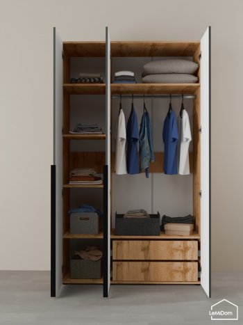 Шкаф Linnea MHR-3-2 2050х1200х510 (ДВ-М 11.1.25) в Урае - uraj.mebel-e96.ru