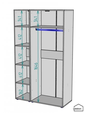 Шкаф Linnea MHR-3PO-1 2050х1200х510 (Белый-М 11.1.1) в Урае - uraj.mebel-e96.ru
