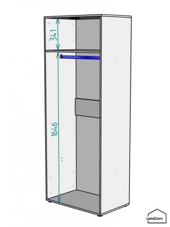 Шкаф Linnea MHR-2 2050х800х510 (Белый-М 11.1.1) в Урае - uraj.mebel-e96.ru