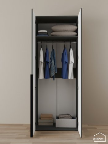 Шкаф Linnea MHR-2 2050х800х510 (Графит-М 11.1.25) в Урае - uraj.mebel-e96.ru