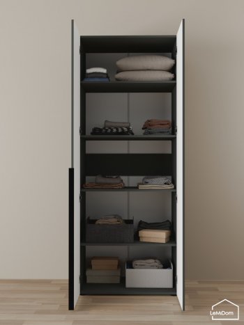 Шкаф Linnea MHR-2-2 2050х800х510 (Графит-М 11.1.25) в Урае - uraj.mebel-e96.ru