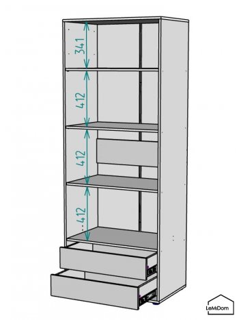 Шкаф Linnea MHR-2-3 2050х800х510 (Графит-М 11.1.25) в Урае - uraj.mebel-e96.ru