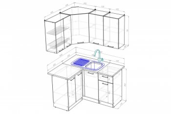 Кухонный гарнитур Лоретта прайм 1200х1400 мм (Герда) в Урае - uraj.mebel-e96.ru