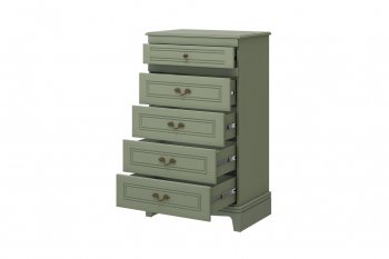 Комод 5 ящиков Лорето зеленый самшит (БМ) в Урае - uraj.mebel-e96.ru