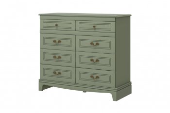 Комод 8 ящиков Лорето, зеленый самшит (БМ) в Урае - uraj.mebel-e96.ru | фото