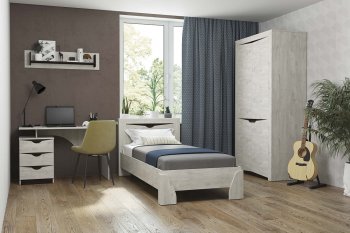 Набор детской мебели Лючия бетон, модульный (Олмеко) в Урае - uraj.mebel-e96.ru