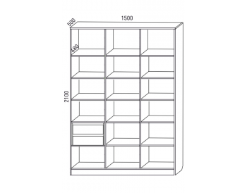 Шкаф распашной 1500 мм М6-3.5 Б+Б+Б 150 + ящики (М6) в Урае - uraj.mebel-e96.ru