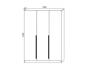 Шкаф распашной 1500 мм М6-3.4 П+Б+П 150 + ящики  (М6) в Урае - uraj.mebel-e96.ru
