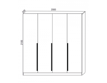 Шкаф распашной 2000 мм  М6-4.2 Б+П+Б 200 (М6) в Урае - uraj.mebel-e96.ru