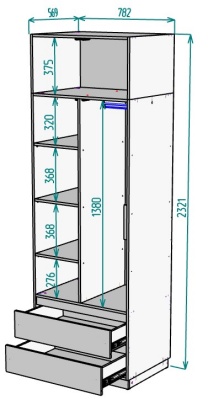 Шкаф 800 мм Мальта light H297 + Антресоль HA2 в Урае - uraj.mebel-e96.ru