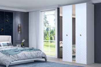 Спальный гарнитур Марсель модульный белый (Кураж) в Урае - uraj.mebel-e96.ru