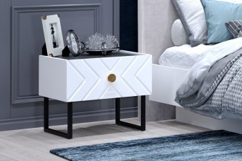 Тумба прикроватная Марсель белый (Кураж) в Урае - uraj.mebel-e96.ru