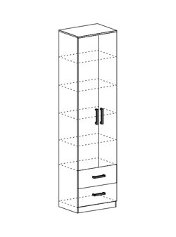 МАШЕНЬКА ШК 201 шкаф полки с ящиками (0,6х2,02х0,376) в Урае - uraj.mebel-e96.ru | фото