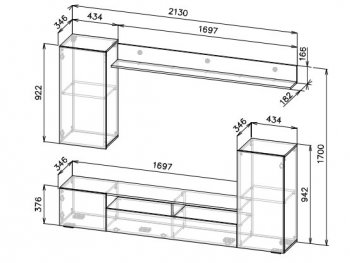 Стенка МГС-4 белый (СВ) в Урае - uraj.mebel-e96.ru