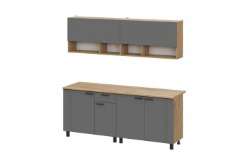 Кухонный гарнитур Монако 2000 мм графит (СВ) в Урае - uraj.mebel-e96.ru