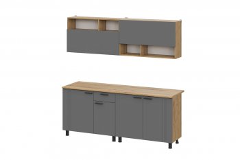 Кухонный гарнитур Монако 2000 мм графит (СВ) в Урае - uraj.mebel-e96.ru