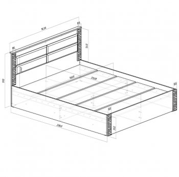 Кровать двуспальная Монако КР-16 кашемир (БТС) в Урае - uraj.mebel-e96.ru