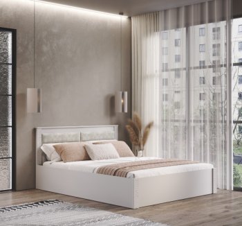 Кровать двуспальная Монако КР-16 кашемир (БТС) в Урае - uraj.mebel-e96.ru | фото