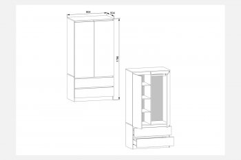 Шкаф 900 мм с антресолью Мори (ДСВ) в Урае - uraj.mebel-e96.ru